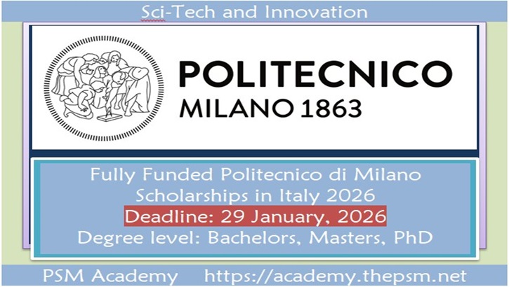 Fully Funded Politecnico di Milano Scholarships  in Italy 2026